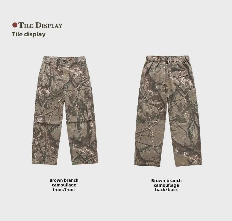 Pantaloni da lavoro mimetici dritti e larghi da uomo Muqiu – Stile casual da esterno