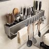 DANLE Wandmontiertes 201 Edelstahl Küchenregal mit Messerhalter