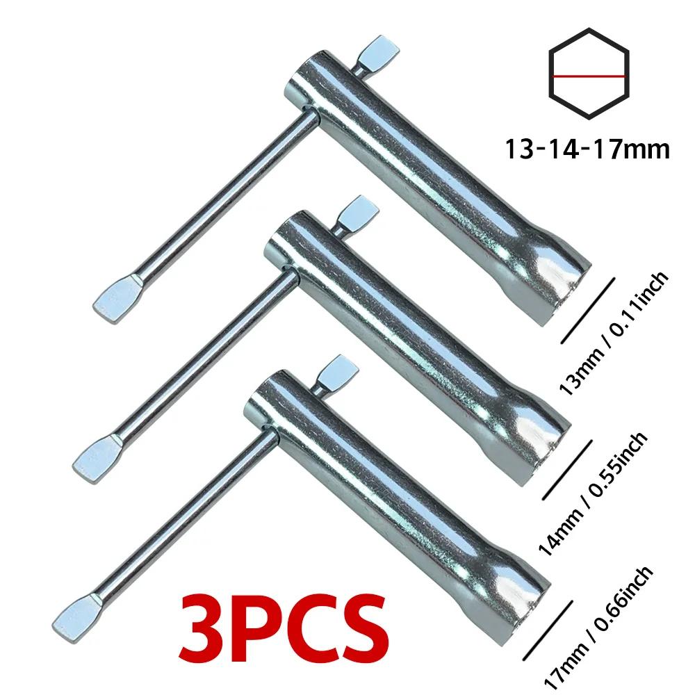 

3Pcs Wrench Kit Hexagonal Sleeve Extension Rod T-type Labor-saving Wrench Car and Motorcycle Parts Auxiliary Disassembly Tool