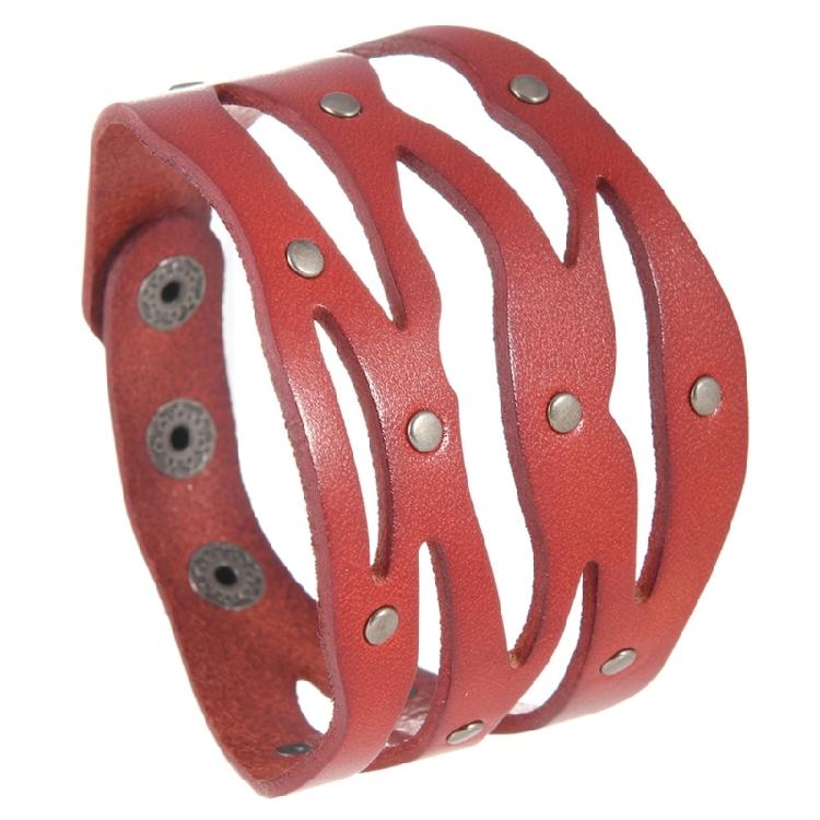 Minimalists Rivet Detail Leather Bracelet Versatile Wear for Parties Music Event and Work