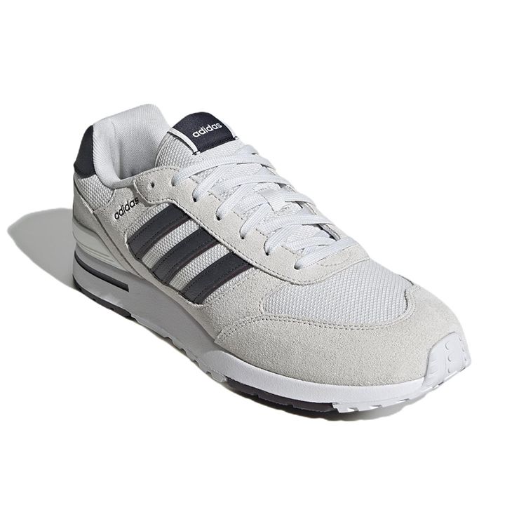 Adidas Neo Run 80S Šněrovací Plochá Pohodlná Tlumení Nárazů Odolná proti Opotřebení Nízké Běžecké Boty Pánské Tenisky Šedá Černá GX4336