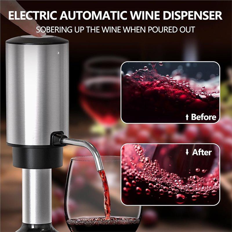 A78E-4-In-1 Rechargeable Electric Wine Opener Wine Aerator Gift Set With Electric Wine Decanter, For Home Bar Parties