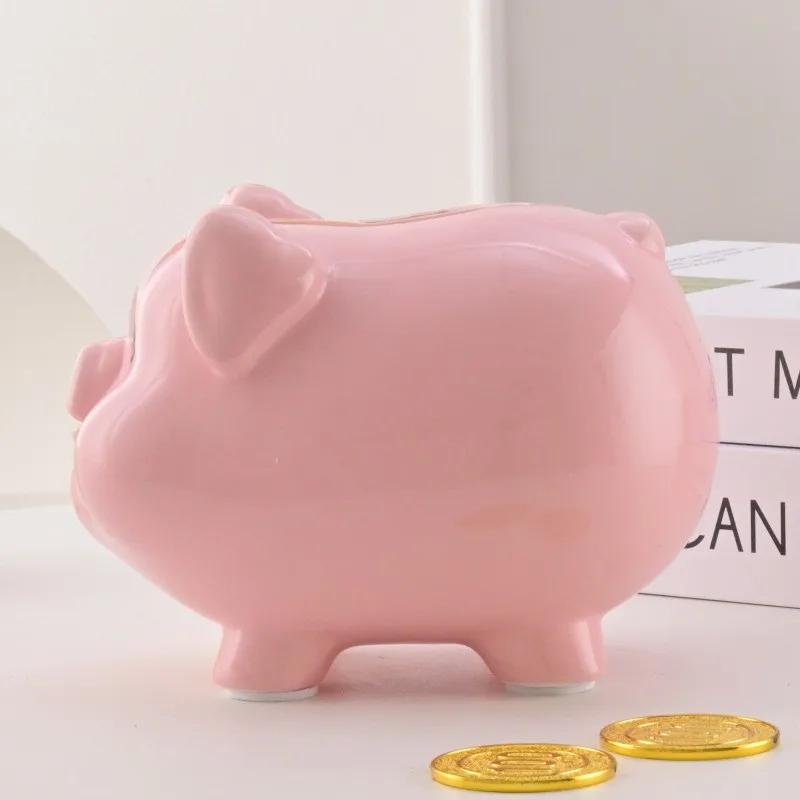 Pink Money Box Coin Ceramic Secret Kids Saving Hidden Safe Pig Piggy Bank No Exit Porcelain Storage Piggy Bank Money Box ZG111