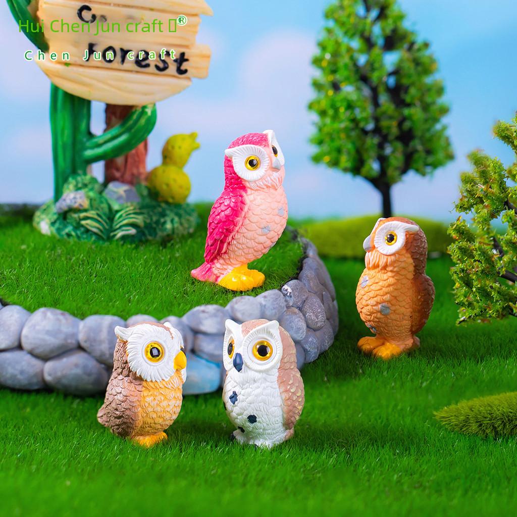 Adorable Resin Owl Figurine Miniature Garden Decor Cute Cartoon Animal Craft