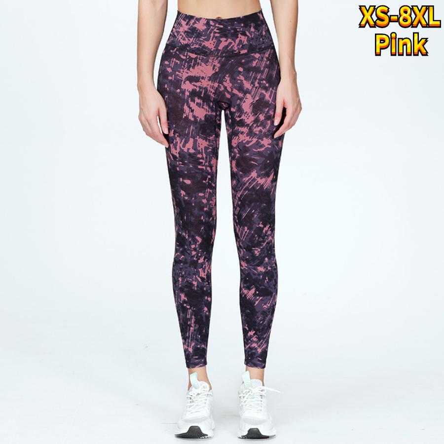 

Жіночі світло-фіолетові принти графіті Стрейч Легінси для йоги Фітнес Біг Тренажерний зал Спорт Активні штани 8XL рожевий