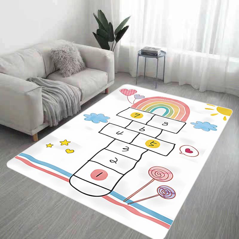 Felpudo de entrada con diseño de rayuela, para sala de estar, cocina, bonita, para oración de pies, para baño