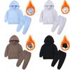 2026 Autumn/Winter European & American Boys' Solid Color Jacket Plus Velvet Hoodie & Long Pants Set (Middle & Big Kids)