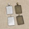 New Fashion 6pcs 18x25mm Inner Size 4 Style Rectangle Cabochon Base Setting Charms Pendant,Fit  18*25mm Rectangle Glass Cabochon