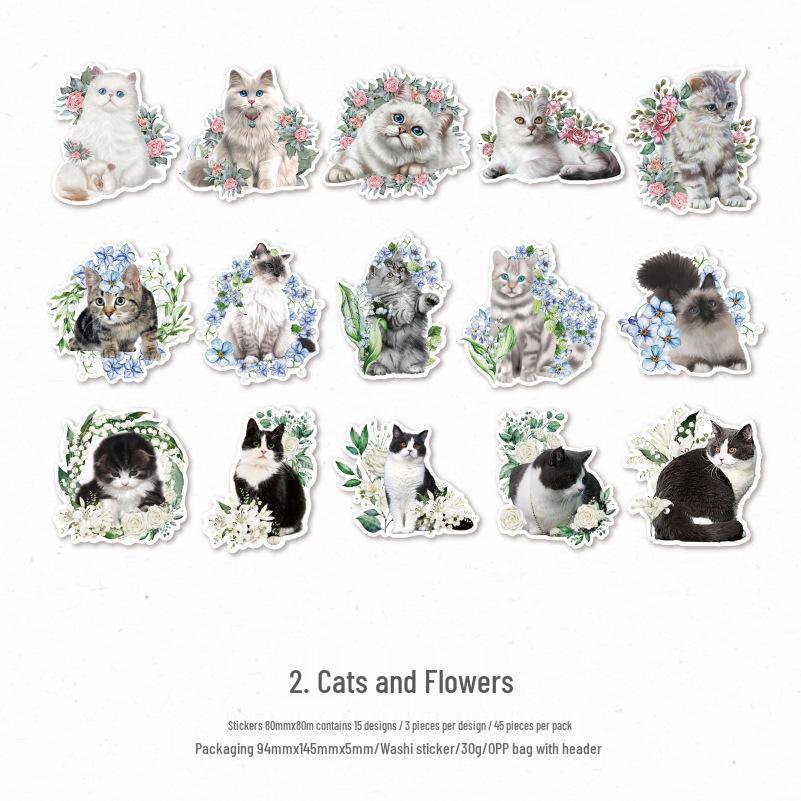 Yan Ji Retro Washi Sticker Pack - Roaming Time Series: 45-Piece Journal Decoration Stickers