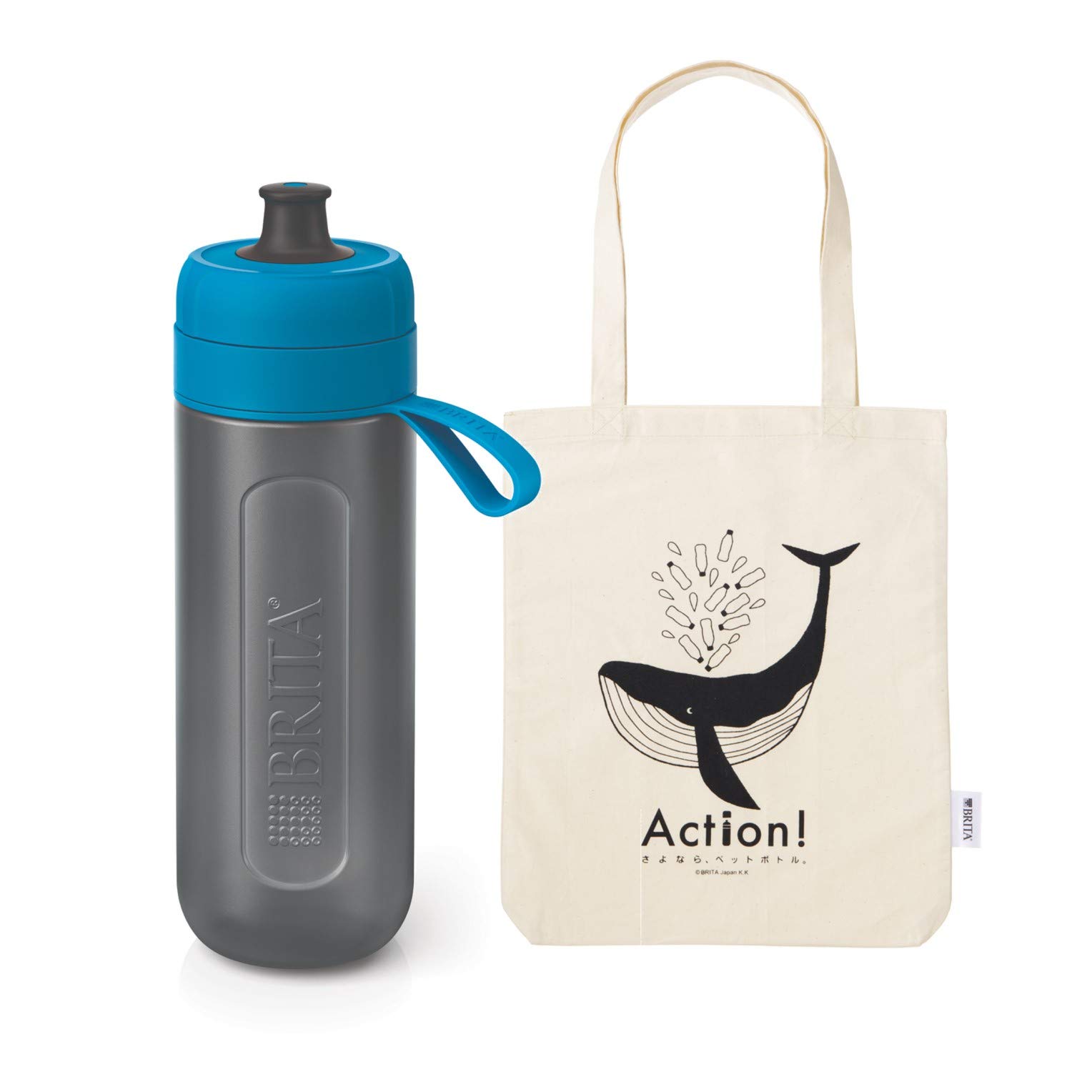 

Бутылка для воды Brita Direct Drinking 600 мл Портативный очиститель воды Бутылка с 1 картриджем Заполните Go Active Blue Japan Collaboration Эко-сумка Японский и