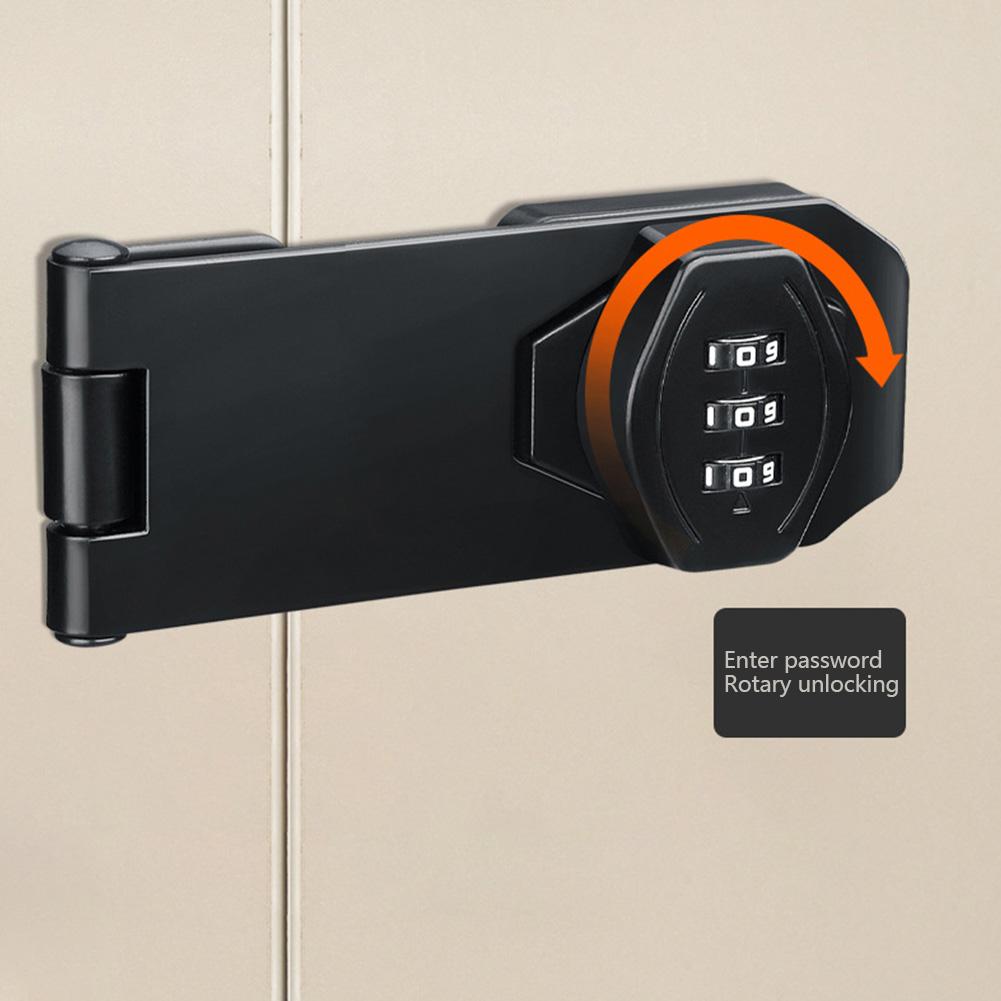 Household Cabinet Password Hasp Locks Cabinet Door Combination Lock Door Security Slide Latch Lock for Small Doors Cabinets Door