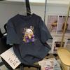 Men Women Short Sleeve T Shirt Cartoon Casual Loose Fit Couple Tops Basic Tees