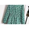 GMXIA Women's Fashion Spring Autumn Floral Print Long Sleeve O-Neck High Waist Casual Dresses