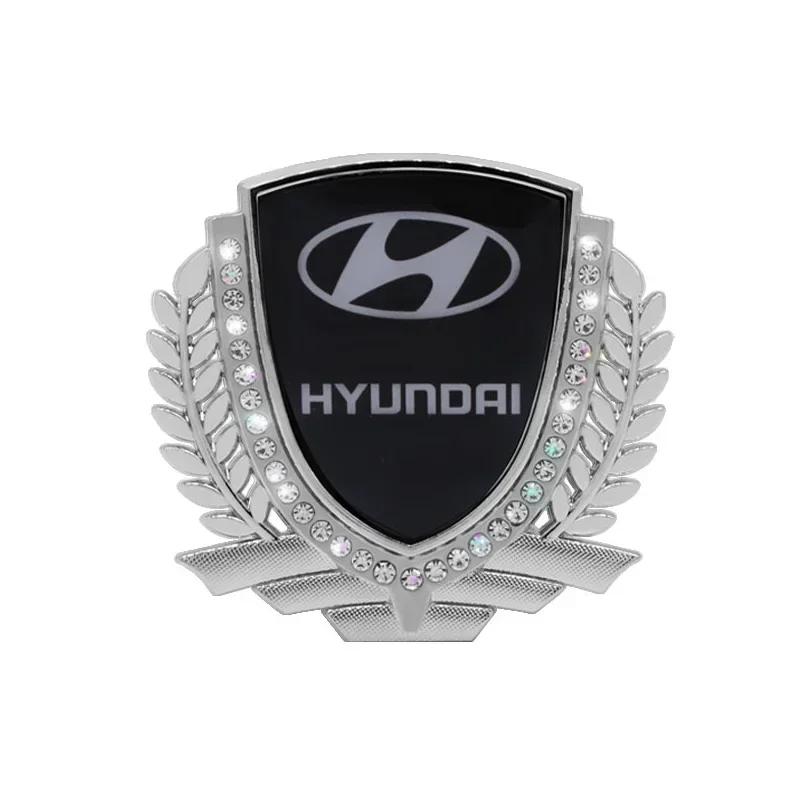 Car Side Window Badge for Hyundai I30 Tucson Solaris IX35 Sonata Encino Verna Elantra Azera Rear Trunk Diamond Crystal Sticker AG3