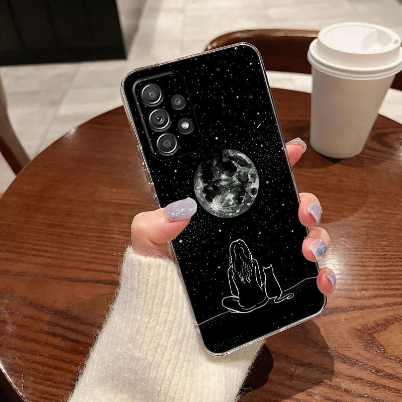 Schwarze Katzen Süße Katze Transparente Weiche Handyhülle Für Samsung Galaxy A56 A57 A37 A55 A54 A36 A35 A26 A25 A16 A17 A07 A52 A73 A21s Hülle
