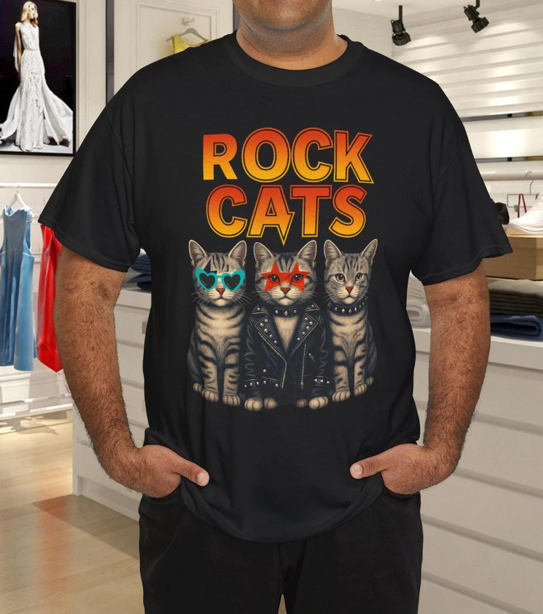 Cats Rock Kittens Kitty Rocking Music Cat Lovers T-Shirt S