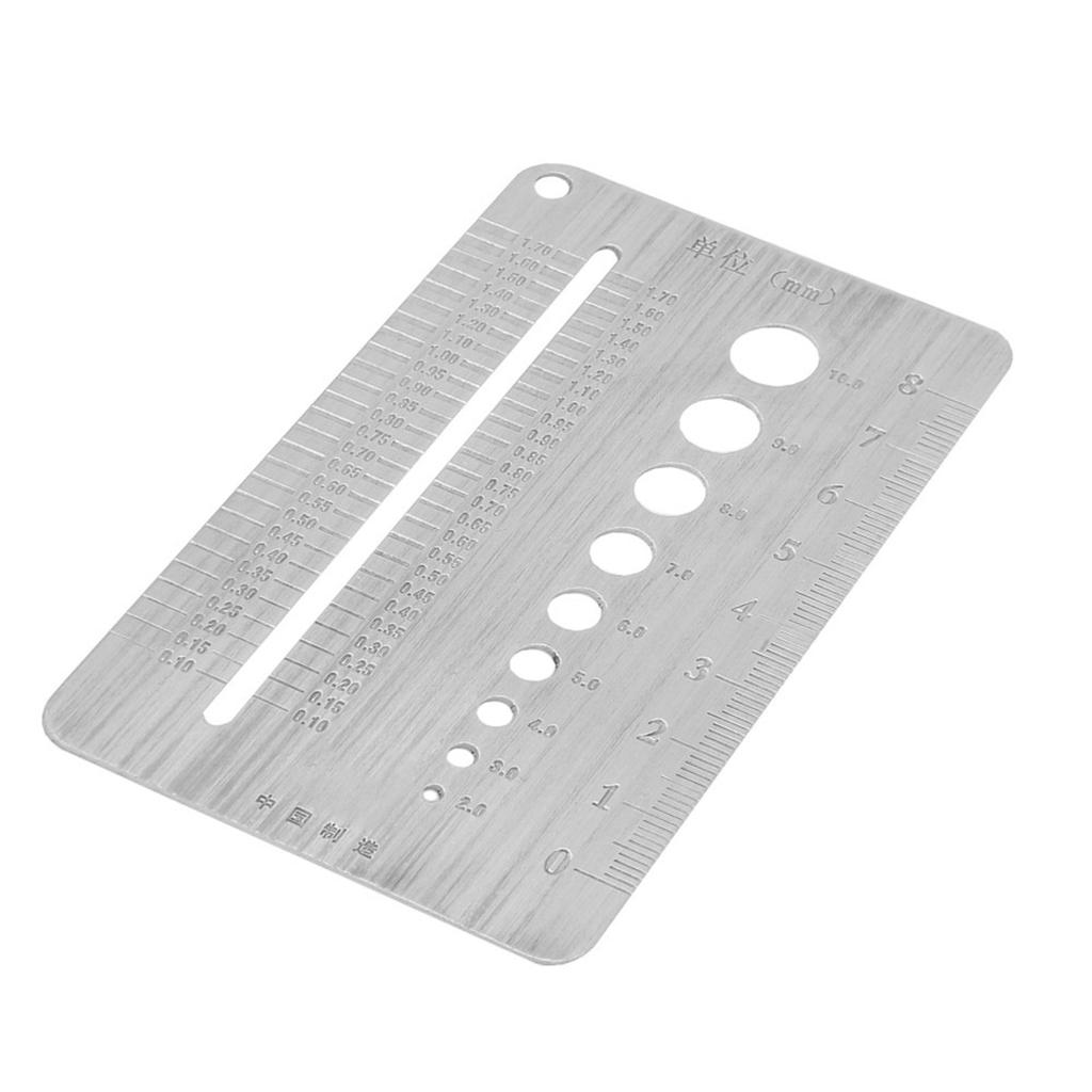2 10mm Stainless Steel Screw Gauge Plate Bolt Diameter Measuring Ruler Tool