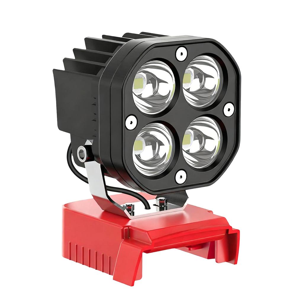 Portable Outdoor LED Work Light with Four High-Intensity LEDs Adjustable Mounting Bracket Durable Housing for Construction Camping and Emergency Use