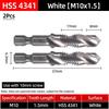 Hex Screw Thread Metric Tap Drill Bits Set HSS Titanium Composite Countersink Drill Reamer Metal Tapping Chamfering Tool Kit