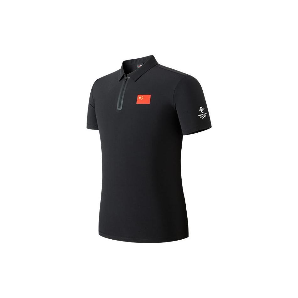 ANTA Polo Shirts Men s Black Polo Collar Moderate Straight Fit 152150105-2 M