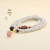 Versatile High-Density White Bodhi Bead Necklace & Bracelet - Men's & Women's Classical Chinese Style Star and Moon Design