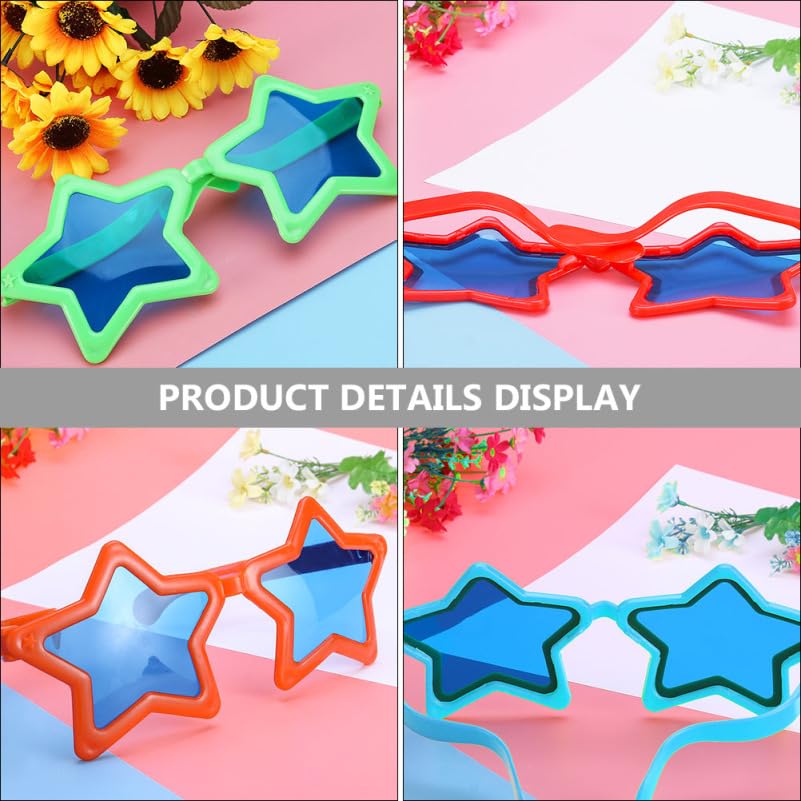 VICASKY Kids' Party Five-Pointed Star Glasses, Set of 6, Lightweight Blue Light Blocking Eyeglasses, Halloween Photo Props, Festival Events