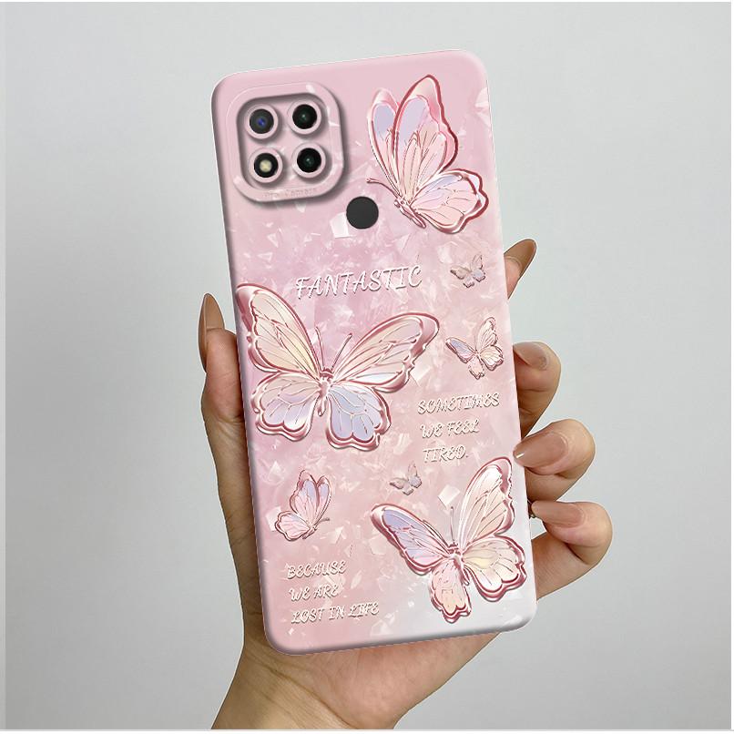 Phone Cases For Xiaomi Redmi 9C NFC 10A Fashion Butterfly Flowers Soft Silicone Back Cover For Redmi 9C Shockproof Coques Fundas