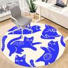1pc Cat Pattern Office Round Area Rug, Indoor Mat Suitable For Office, Under Office Chairs Bedroom Living Room Home Decor, Room Deco