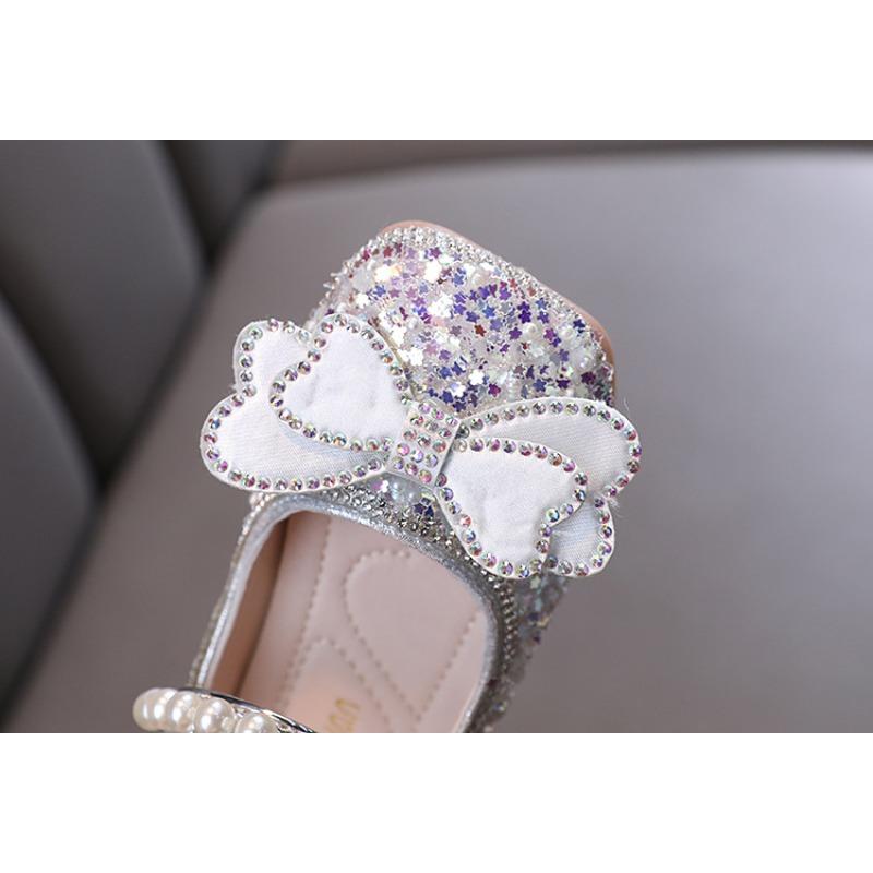 Jesienny nowy styl, eleganckie, dziewczęce, dla małych dziewczynek, dziewczęce, księżniczki, płaskie buty z cyrkoniami, skórzane buty, buty do występów tanecznych