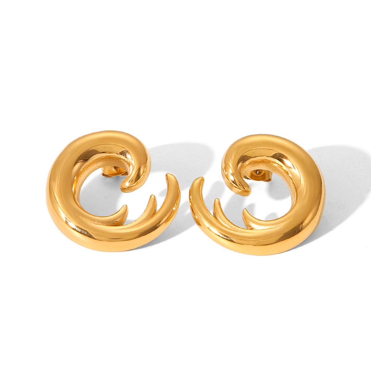 New Ins Style Stainless Steel Geometric Women s Fashion Trendy High-end Titanium Steel C-shaped Earrings Studs