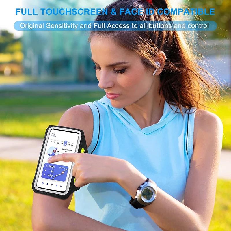 HAISSKY Ritszak Hardlopen Sport Armband Voor iPhone 17 16 15 Pro Max 14 Plus 13 Mannen Vrouwen Outdoor Touchscreen Riem Armtassen