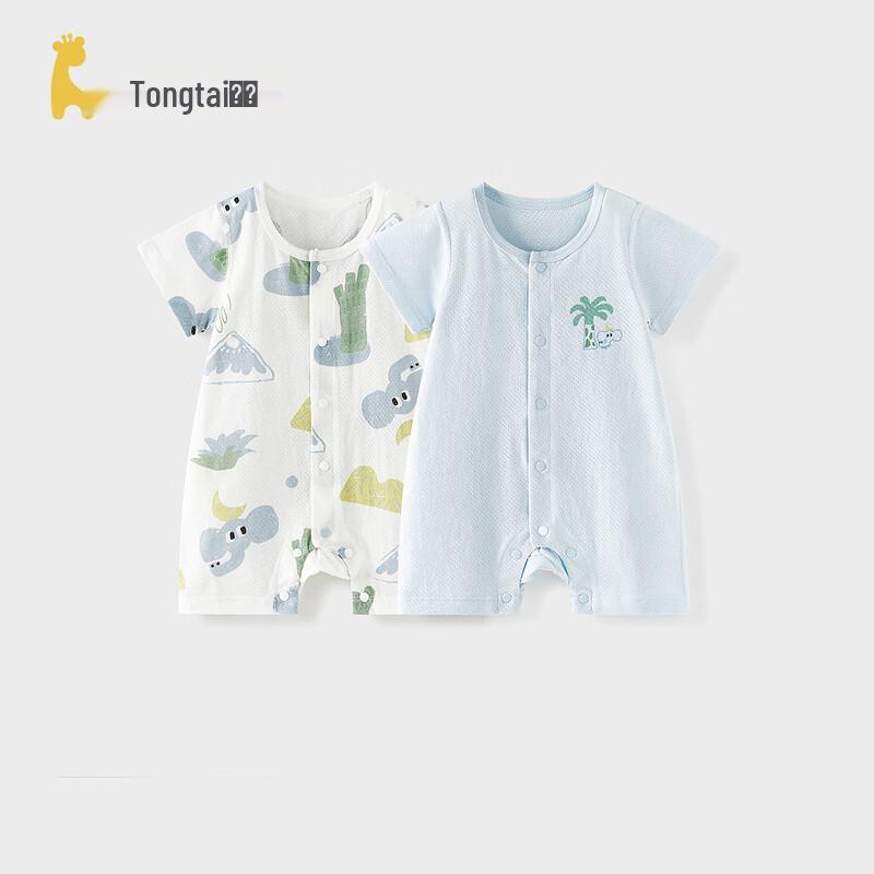 TONGTAI Baby Jacquard Short-Sleeve Summer Romper 80cm