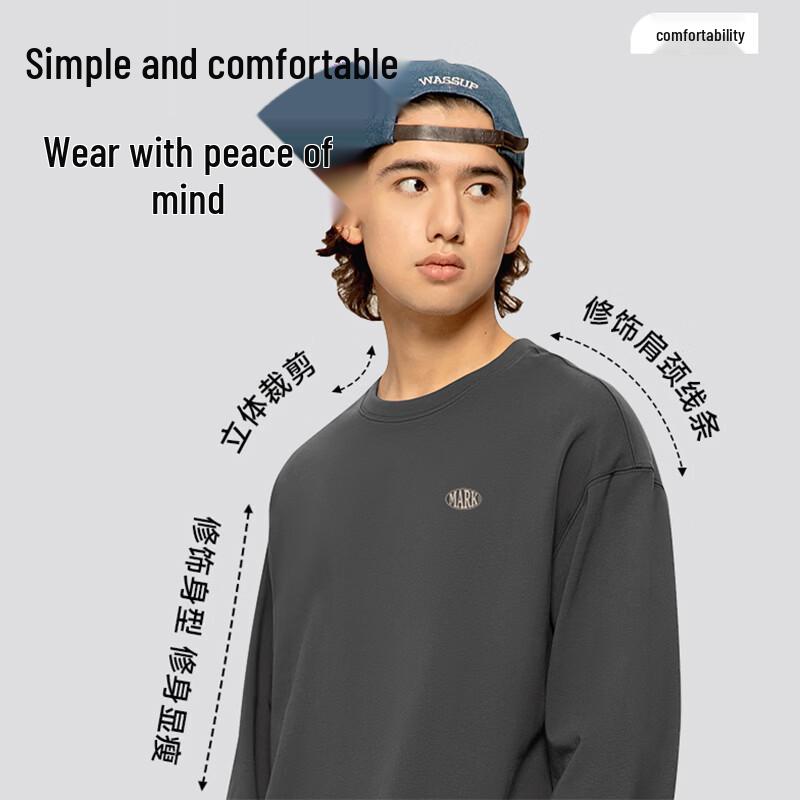 Mark Fairwhale Men's Pure Cotton Round Neck Long Sleeve T-Shirt