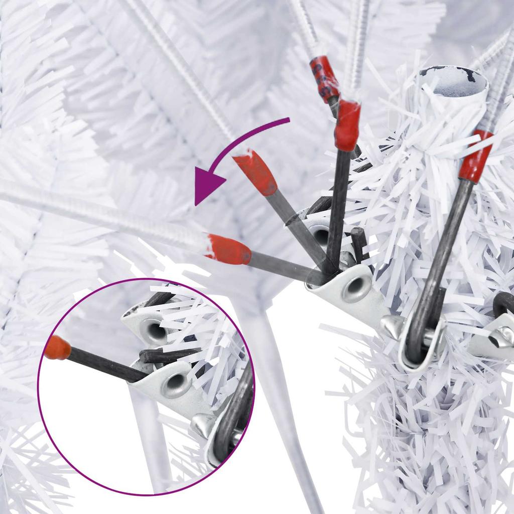Artificial Foldable Christmas Tree White 120 cm PVC and Steel