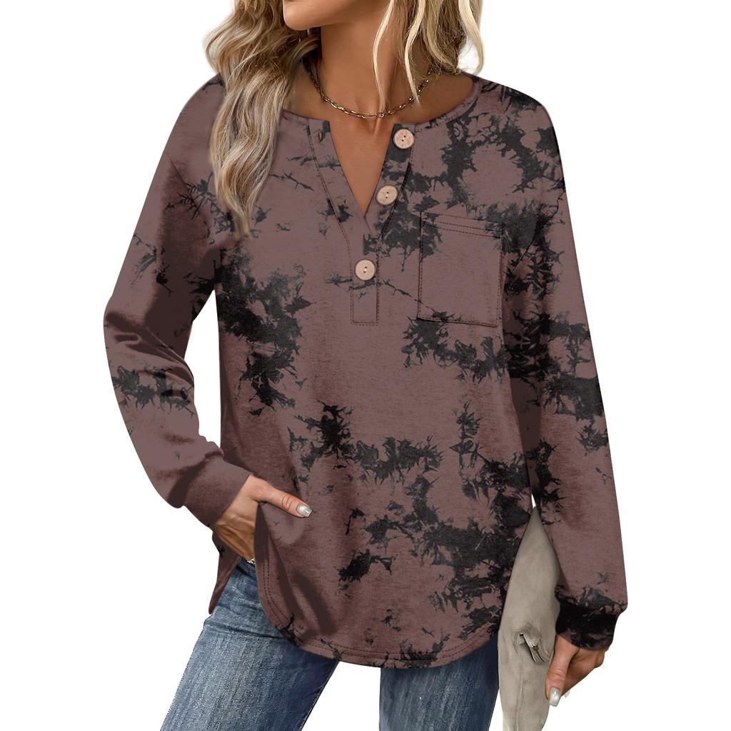 Women's Retro Printed Fashionable Long-sleeved Top