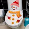 Christmas Christmas Snowman Toilet Lid Decal Waterproof WC Removable Self-Adhesive Decor Household Stickers
