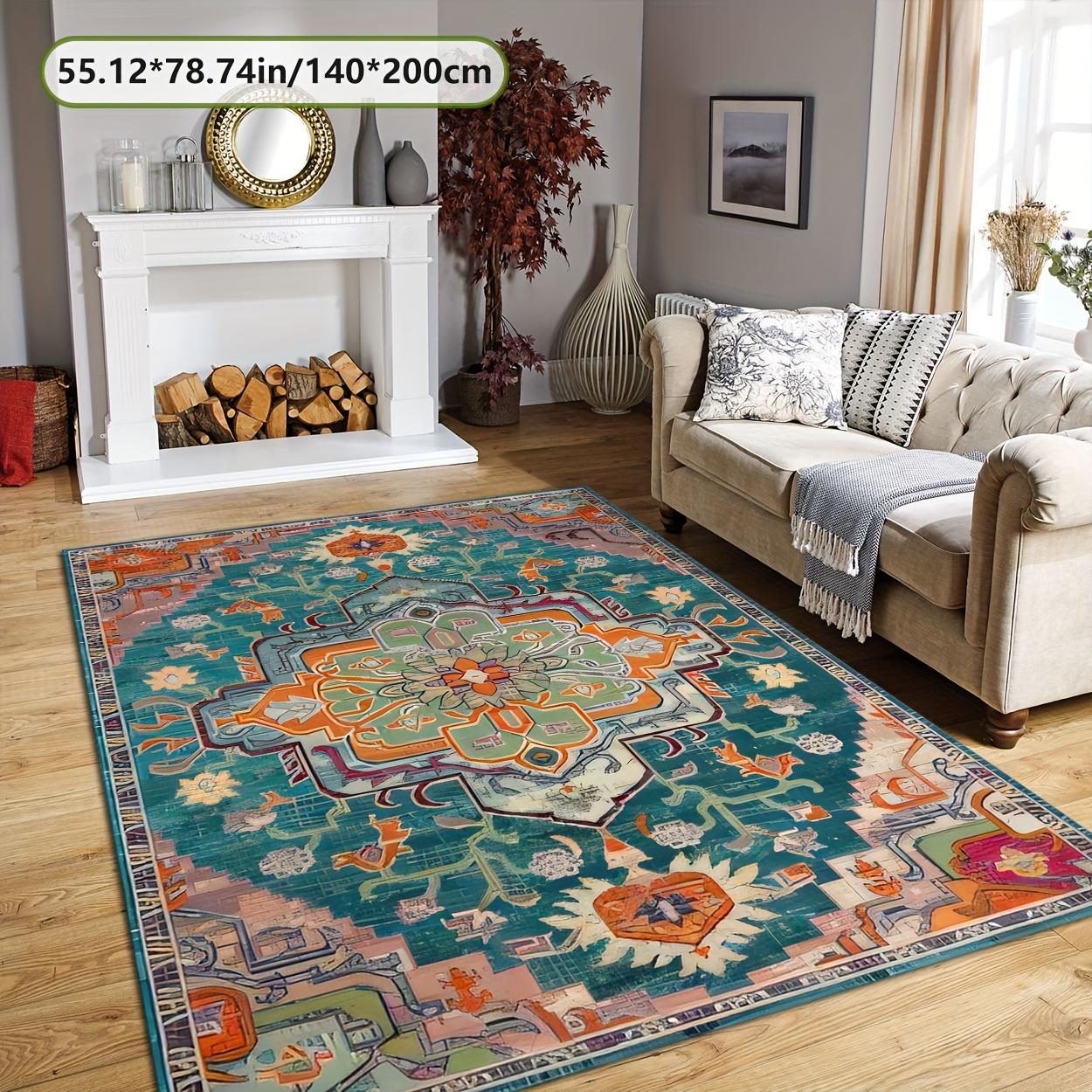 

Vintage Bohemian Chic Pattern Area Rug Polyester Fiber Machine Washable Non Slip Durable Easy Clean Living Room Bedroom Indoor 50x80cm20x31in