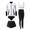 Unisex Long Sleeve Quick-Drying Zipper Wetsuit with Sun and Jellyfish Protection - Couple's Surfing Swimsuit Set