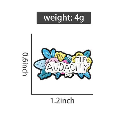 The Audacity Enamel Pins Custom Floral Brooches Lapel Badges Vintage Song Lyrics Inspired Jewelry Gift for Friends
