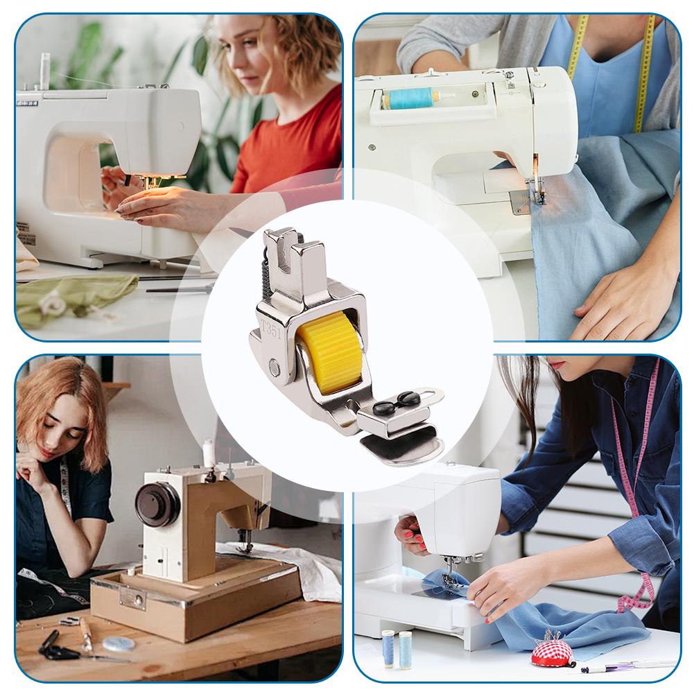 Downward Folding Hemming Curling Presser Foot Wear-Resistant Metal Roller Foot,Practical Industrial Roller Presser Foot For Home