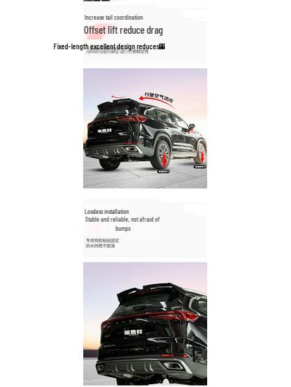 Tiggo 8 Pro/8 Plus Max Rear Spoiler MC Diffuser, Gloss Black.