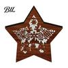 Unique Christmas Gifts 3D Wooden LED Night Light, Hollow Carved Tabletop Decor Lamp with Warm Glow, Festive Holiday Home And Office Decoration