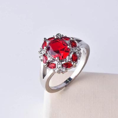 Zhenrong Eleganter Hellblauer Edelsteinring - Versilberter Schmuck für Europäische und Amerikanische Damen