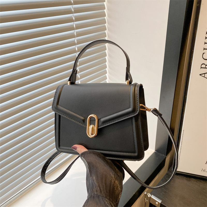 Korean Version of Handbag Women's 2025 New Solid Color Texture Handbag, Foreign Style Commuting Simple Messenger Small Square Bag