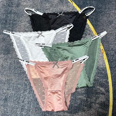 Lady Summer Thin Sexy Lace Edge To Lift Hip Cotton Crotch Without Trace Bag Hip Briefs