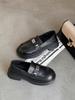 Platform Loafers Women's 2025 New Autumn Versatile Black Small Leather Shoes British Style French Retro Flat Shoes