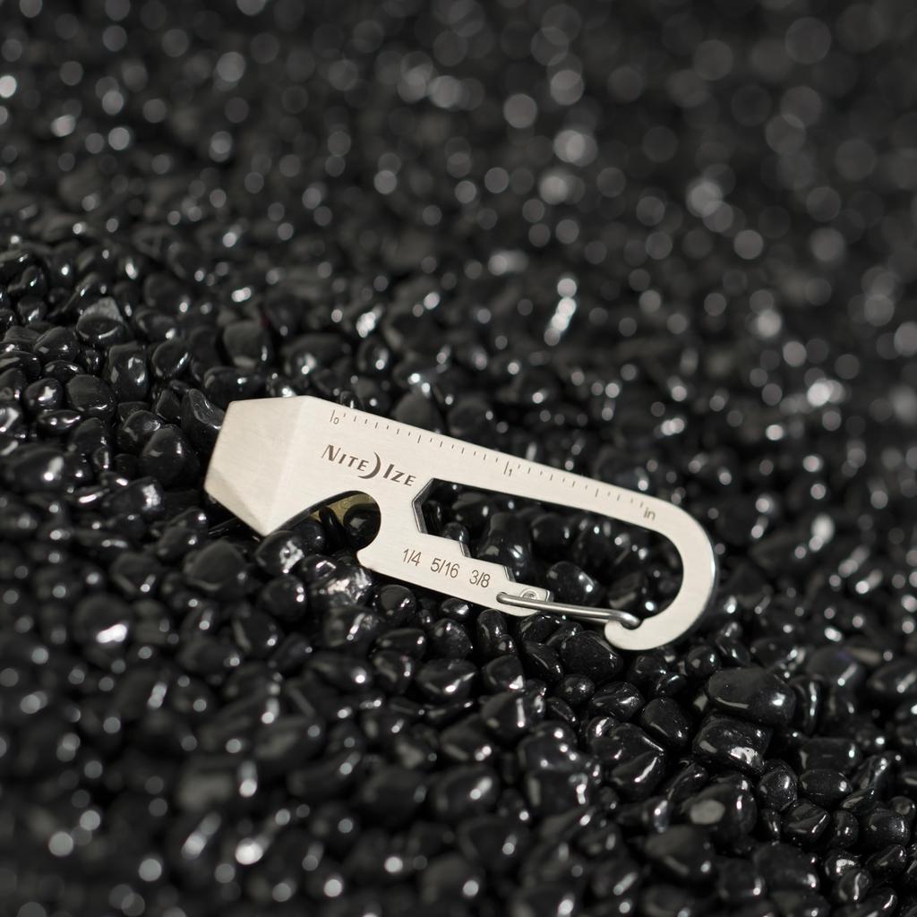 NITEIZE Doohickey Silver Small Mini Bottle Box Carabiner Multi-Tool, Keychain, Multi-Function Tool, Opener, Cutter,