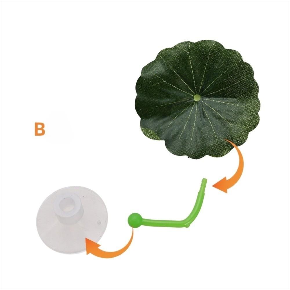 1/4PCS Green Leaf Betta Fish Rest Suction Cup Simulated Lotus Floating Bed Aquarium-Safe Fighting Perch