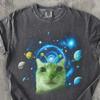 Alien Cat Meme Shirt Funny Space Cat Tee, Trippy Galaxy Cat Shirt, Psychedelic Cat Graphic Tee, Funny Cat Lover Gift, Cosmic Kitty Shirt