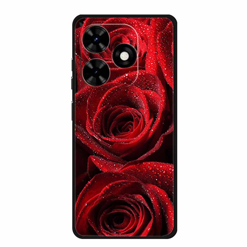 For Tecno Spark Go 2024 Case Luxury TPU Silicone Soft Back Cover Phone Cases for Tecno SparkGo 2024 BG6 Shockproof Flower Fundas